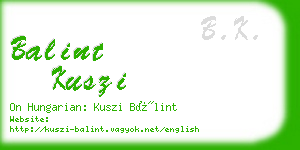 balint kuszi business card